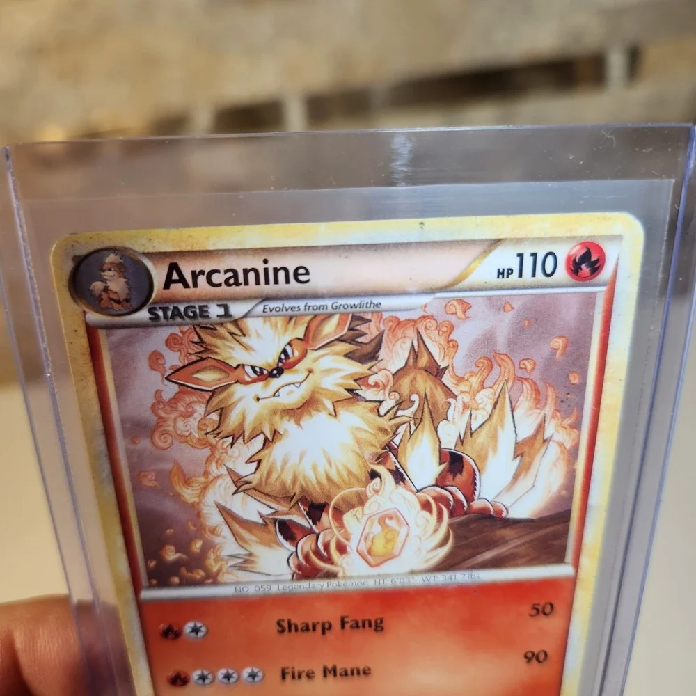Pokemon Arcanine 1/123 Rare HeartGold SoulSilver HGSS 2010 Fire Type Card